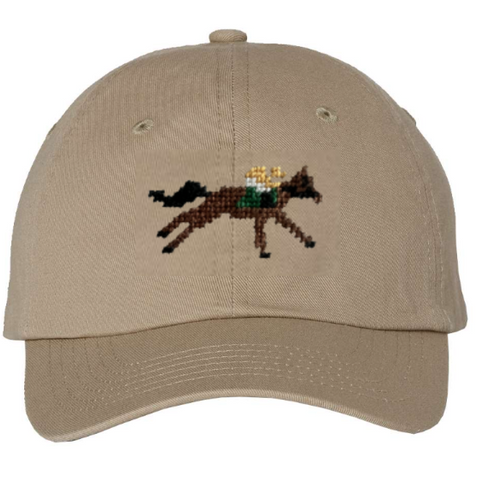 Claiborne Farm Needlepoint Horse and Jockey Hat