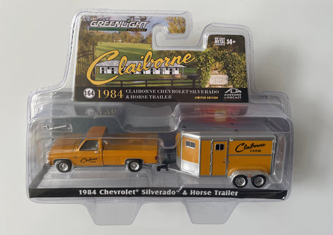 Claiborne Farm Limited Edition Die- Cast 1984 Chevrolet Silverado & Horse Trailer