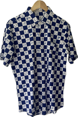 Secretariat Triple Crown Print Men's "Boatyard" Button-up Shirt