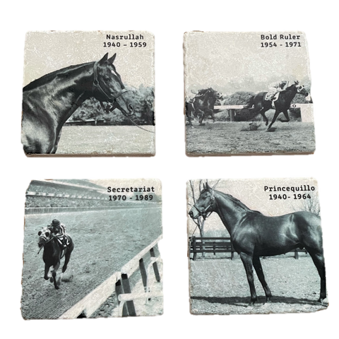 Historical Stallions Marble Coaster Set