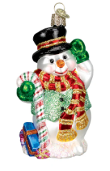 Old World Christmas Ornament - Candy Cane Snowman