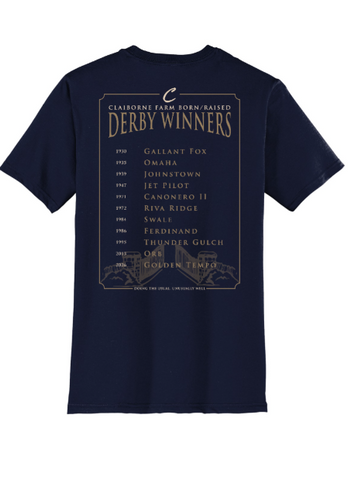 Claiborne Farm Born/Raised Derby Winners T-shirt