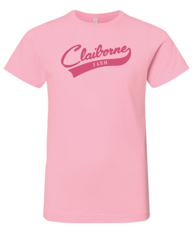 Claiborne Farm Pink Script Youth T-shirt