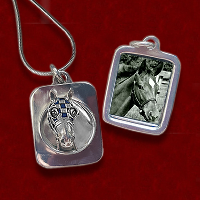 Secretariat Enameled Photo Pendant