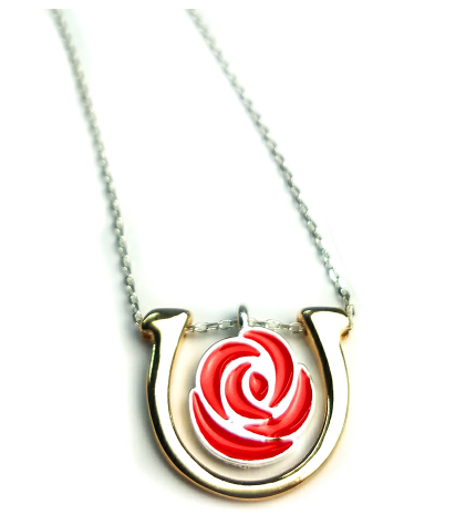 Two Piece Derby Rose Logo Necklace