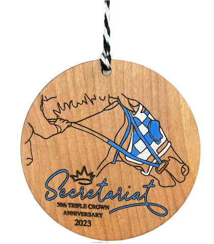 Wooden Secretariat 50th Anniversary Ornament