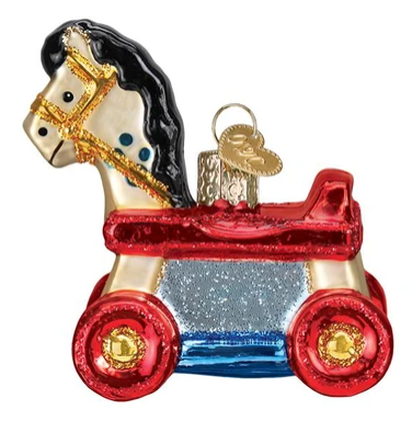 Old World Christmas Ornament- Rolling Horse Toy