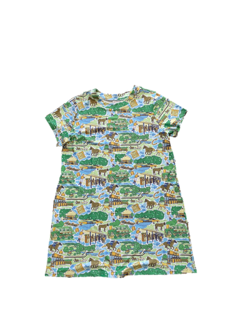 Claiborne Farm Print Short Sleeve Dress